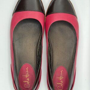 Cole Haan Women’s 9B Red & Brown Cap-Toe Ballet Flats | Nike Air Comfort Sole